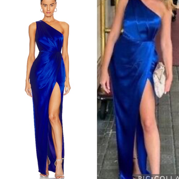 saulee Dresses & Skirts - Sau lee Preston Dress in Egyptian Blue maxi one shoulder
